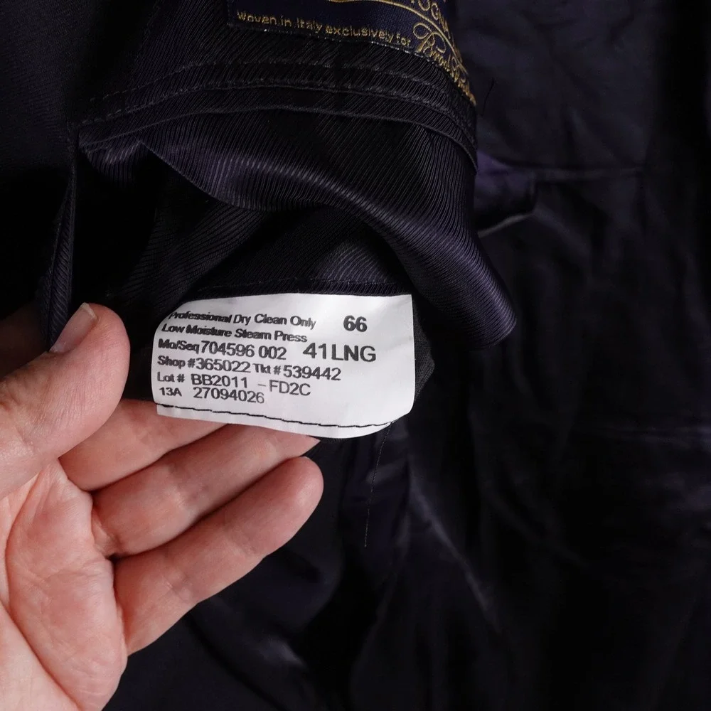 Brooks‎ Brothers 1818 Fitzgerald Blazer Navy Estrato Trabaldo Togna 41L Mens